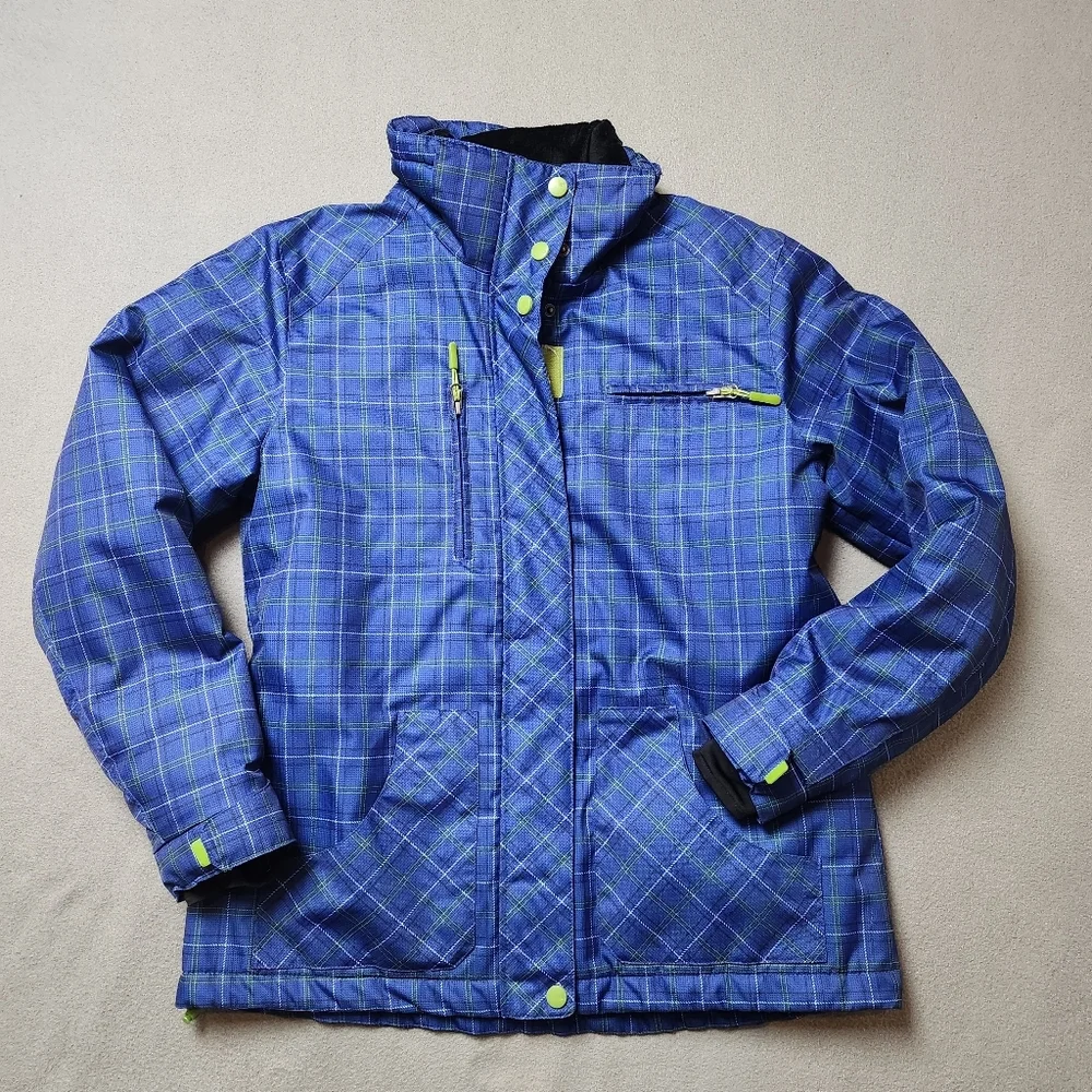 XNTRIK Fleece Lined Jacket Blue Plaid Sz Large - Picture 1 of 9